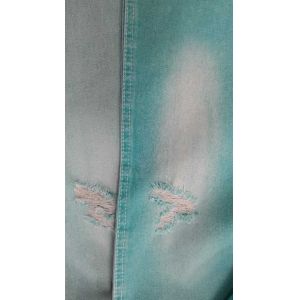 10.6oz Left Twill Apple Green 10x7 No elastic Denim fabric JSD3023FG for