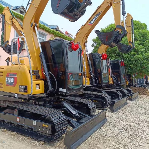 Used Sany SY75C SY75CPRO Excavator with 0.32M³ Bucket Capacity and 41.1 kW Power
