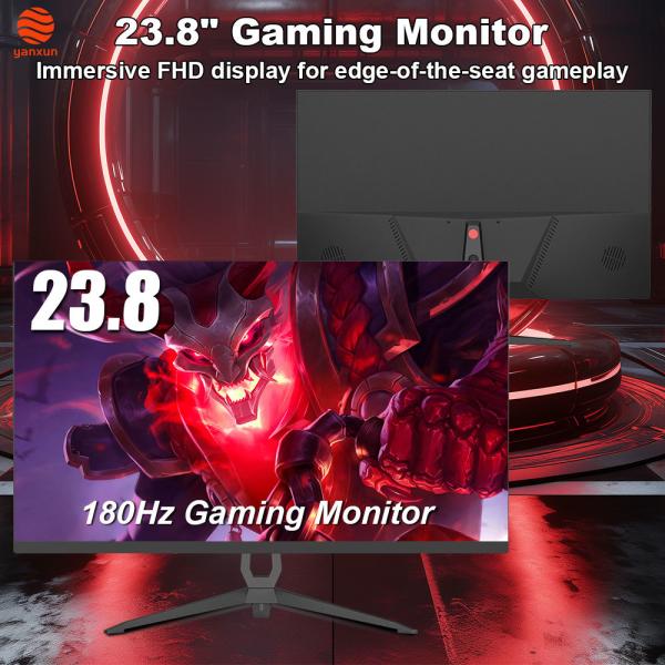 QHD UHD Resolution 23.8 Inch Gaming Monitor IPS Panel 180Hz 99% SRGB Black Color