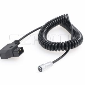 DTap to Weipu 2 Pin Coiled Blackmagic Power Cable for BMPCC4K BMD Pocket Cinema