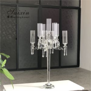 Buy cheap 7 Arm 9 Arm Crystal Candelabra Glass Centerpieces Wedding 120CM from wholesalers