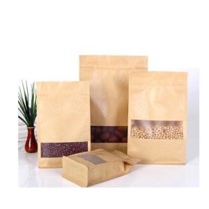 Buy cheap Resealable zipper kraft paper food packaging bag with window 8 colors colorful printing from wholesalers