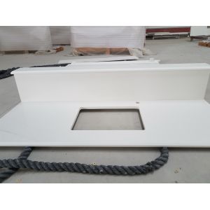 Buy cheap Engineering Solid Stone Countertops 93% Quartz Sand Polished Glossy Surface from wholesalers