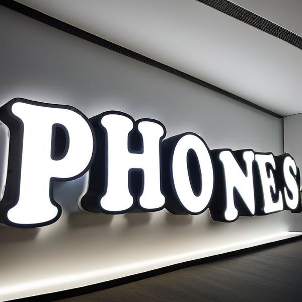 Retail Shop Name Sign Board Design Acrylic 3D LED Illuminated Letter Mobile Phone Cellphone Repair LED Sign