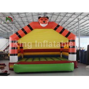 PVC Tarpaulin Orange Tiger Inflatable Jumping Bouncer Castle For Outdoor