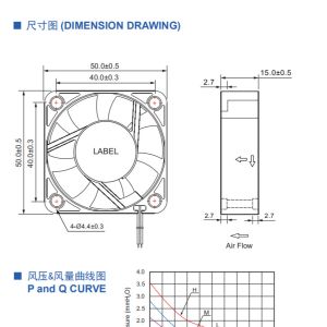 Portable Sturdy 5015 Cooling Fan , Moistureproof Brushless CPU Fan