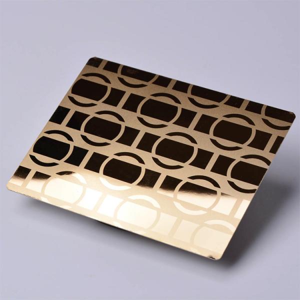 AISI 304 Etched Stainless Steel Sheet 0.3mm - 3mm Colored Ti Coating
