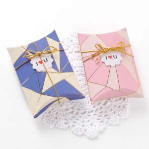 Buy cheap High Grade Gilded Paper Pillow Box Small Folding White Cardboard from wholesalers
