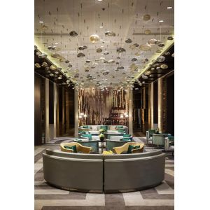 Buy cheap Custom Non-Standard Cobblestone Glass Chandelier Hotel Lobby Sand Table Shape Atmoseric Lamp Sales Chandeliers Pendant Lights from wholesalers