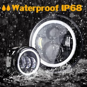 Buy cheap 7 Inch Round Car Headlights with RGB LED Halo High Low Beam Aluminum Sealed Beam Headlamps from wholesalers