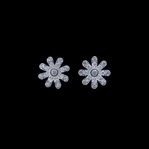 Buy cheap CZ Butterfly Shaped Circle Earrings With Rhodium White Silver Color from wholesalers