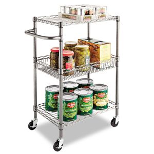 Buy cheap 3 - Tier Wire Rolling Cart / Food Chrome Steel Utility Cart 24"W X 14"D X 36"H from wholesalers
