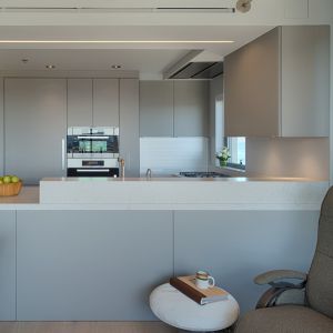 Buy cheap PVC Board Custom Kitchen Cabinet Modern Matte Grey from wholesalers