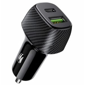 Buy cheap ABS Carbon Fiber Design Dual USB Car Charger with Customization and OEM Support from wholesalers