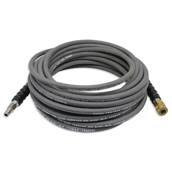 Quality 3/8 X 50' 4000 Psi Pressure Washer Hose With Quick Connects In Grey And Black Colors for sale
