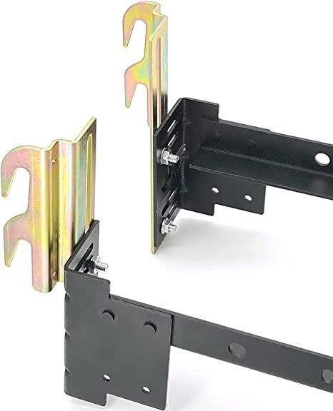 Buy cheap 711 Bolt-On to Hook-On Bed Frame Conversion Brackets, Bed Frame Hooks, Universal Headboard Brackets, Widened Hole Slot, Height Adjustable, Black from wholesalers