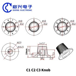 6mm Potentiometer Knob C1/C2/C3 Bakelite Guitar Knobs