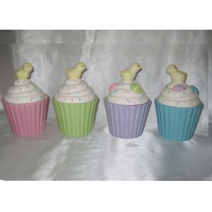 Buy cheap Fashionable Ceramic Kitchen Canisters Hand Painted Easter Cupcake Trinket Box from wholesalers