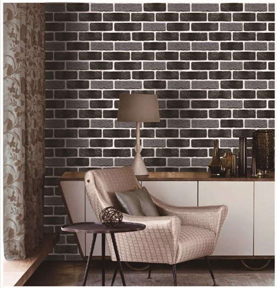 3 Dimensional Removable Brick Wallpaper Washable For Lounge Room , Anti - Static