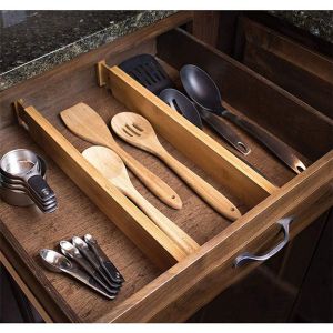 Keep Your Clothing Tidy with Natural and Expandable Bamboo Drawer Dividers