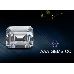 Buy cheap OEM Classical Emerald Cut Moissanite White For Ring , Earring product