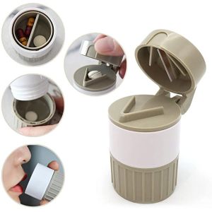 Buy cheap Popular pill crusher cutter water cup Portable 4 in 1 Pill tablet medicine spliter grinder  Box case pouch manufacture price from wholesalers