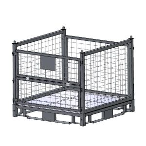 Buy cheap Folding Q235 Stackable Mesh Pallet Cages Warehouse Grid Box Metal from wholesalers