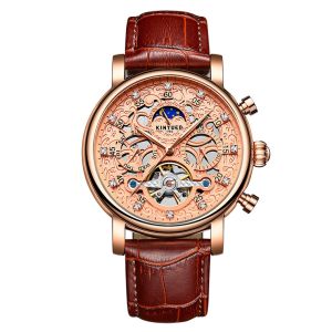 Buy cheap Gold Dial Tourbillon Mechanical Watch 30M Waterproof Pin Buckle from wholesalers
