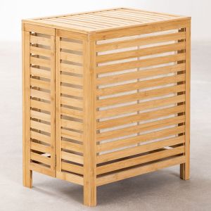 Buy cheap ODM Portable Bamboo Laundry Hamper Basket With Lid Shelf from wholesalers