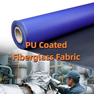 Waterproof PU Coated Fiberglass Fabric with 460 g/sqm Weight 0.41 mm Thickness