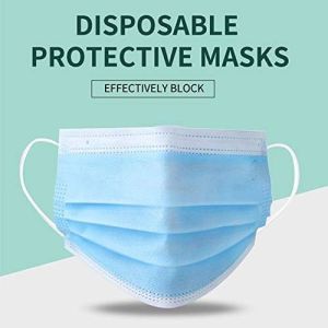 Disposable Blue Face Mask, Soft On Skin, Pack Of 3-Ply Masks Facial Cover