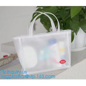 Women Mesh Shoulder Bag Handbag Travel Tote Beach Toiletry Storage Bag Case,