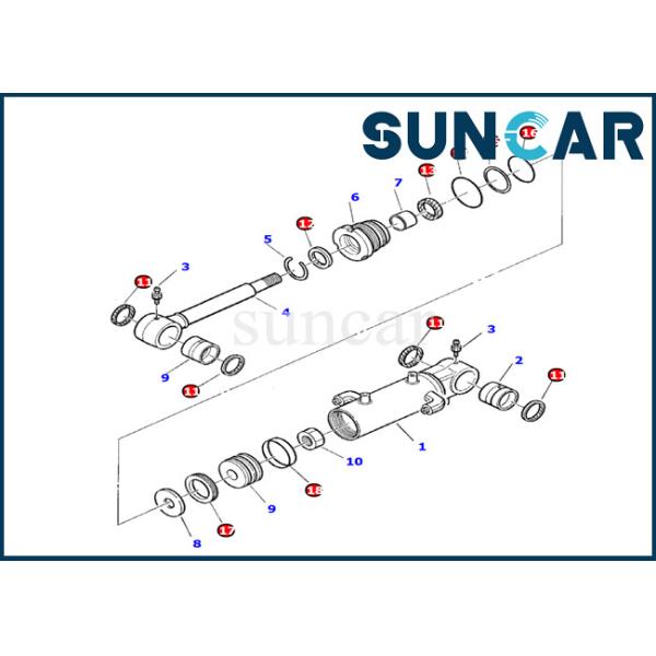 Quality Komatsu 878000199 Blade Cylinder Seal Kit For Excavator PC10-7 Hydraulic Cylinder Inner Parts for sale