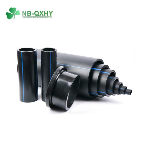 HDPE Plastic Polyethylene PE Pipe Water Supply Tube with Blue Stripe Customized