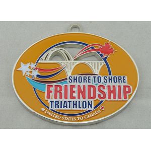 Shore To Shore Friendship Enamel Medal , Soft Enamel Nickel Plating