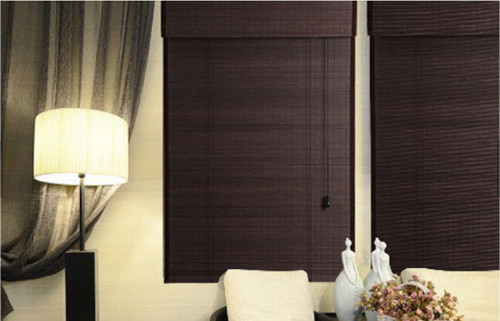 Quality Bamboo Printed 27W 48L Roller  Natural Woven Shade for sale