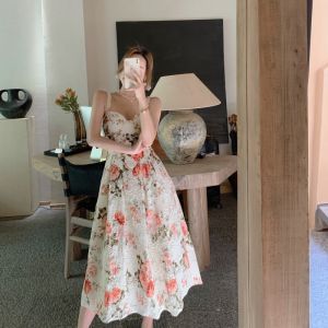 Buy cheap Retro Backless Floral A Line Midi Dress from wholesalers
