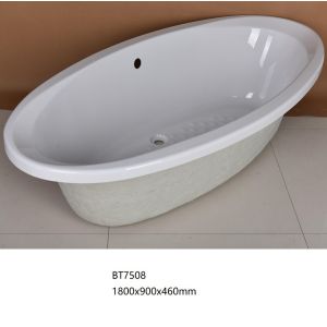 Buy cheap Ellipse Stand Alone Jacuzzi Bathtub 1800x900x460 Customized Soaking Bathtuub product