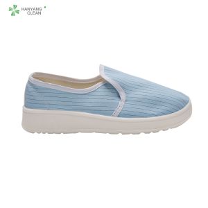 Buy cheap Electrical factory cleanroom stripe canvas PVC outsole shoe breathable esd antistatic working shoes from wholesalers