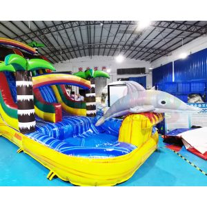 Buy cheap Jumping Bouncer Outdoor Inflatable Water Slides For Kindergarten from wholesalers