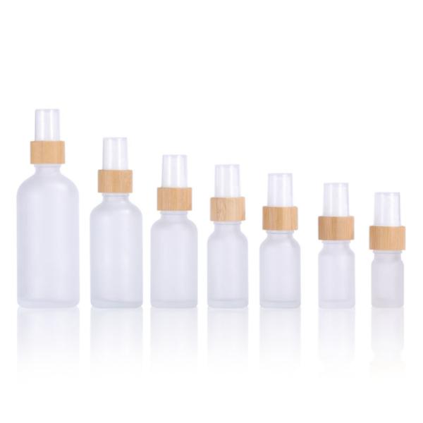 Quality 50ml White Bamboo Lid Cosmetic Jar 410mm 24mm Mist Spray for sale