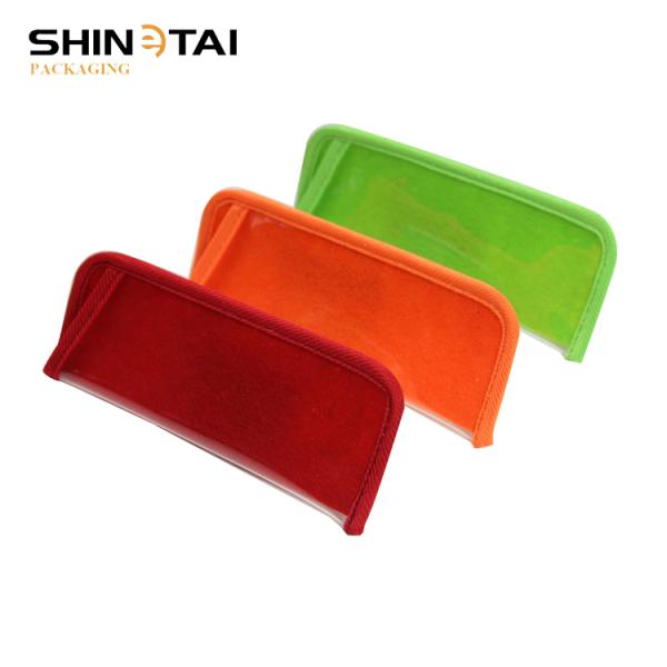Colorful Transparent Custom Made PVC Sunglasses Pouches Spectacel Pouch