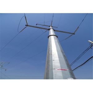 Monopole Lattice Transmission Tower , Galvanized / Painted Power Distribution