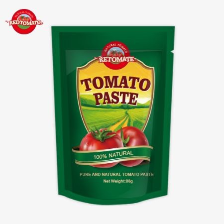 Quality 80g Stand-Up Pouch Of Double-Concentrated Tomato Paste Is Offered With Purity Levels Varying From 30% To 100% for sale