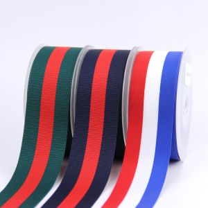 Buy cheap Polyester Custom Logo Print Stripe 1.5 Grosgrain Printed Ribbon from wholesalers
