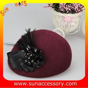 Buy cheap Hot sale Fashion 100% Australia wool felt ladies beret hats ,Red beret hats with adjustable band from wholesalers