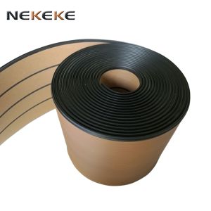 China Marine Non Slip PVC Plastic Floor Decking Roll Teak Color Boat Deck Flooring on sale