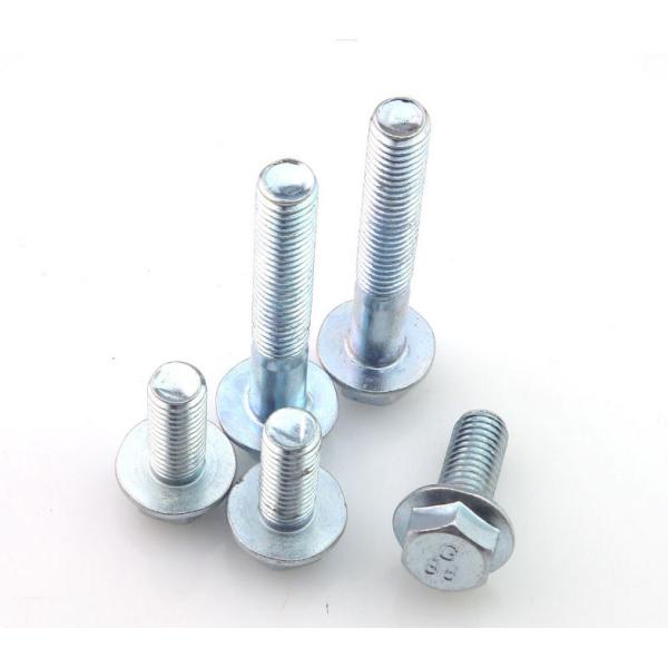 Class 8.8 Steel White Zinc Plated Flange Hex Head Screws Zinc Plated M8 Flange Hex Bolts