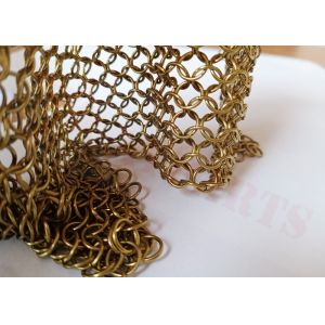China 7mm Stainless Steel Ring Mesh Curtain Antique Bronze For Architecture on sale