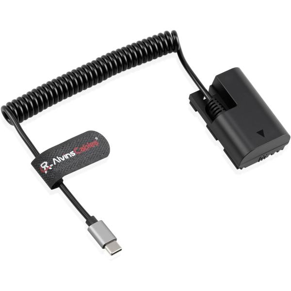 Buy cheap Alvin's Cables USB-C Type-c to LP-E6P Dummy Battery Power Coiled Cable for Canon EOS R5 Mark ll/ R5/ R6 Mark ll/ R6/ R7/ R Camera from wholesalers